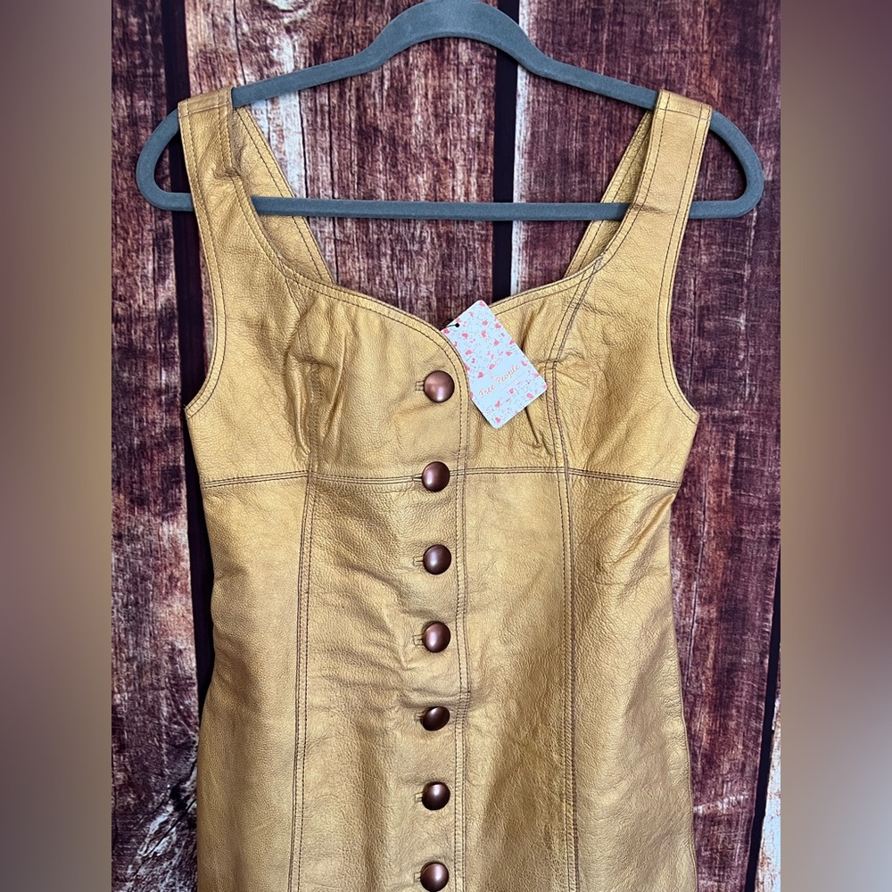 Free People | NWT Leather Mini Dress - Picture 4 of 9